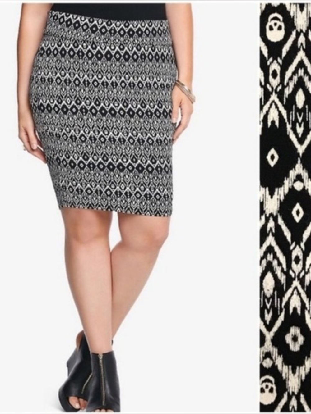 Torrid Pencil Skirt Stretchy Straight Halloween Punk Skulls Gothic Plus Size 2X